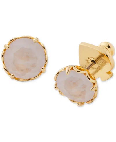 Kate Spade Gold-tone Color Cubic Zirconia Stud Earrings In Pink Rose Quartz,gold