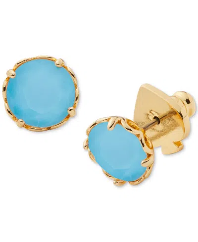 Kate Spade Gold-tone Color Cubic Zirconia Stud Earrings In Turquoise,gold