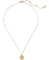 Kate Spade Gold-tone Color Spark Round Pendant Necklace, 16" + 3" Extender In Green,gold
