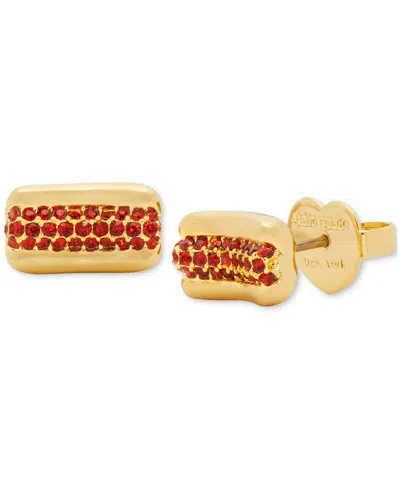 Kate Spade Gold-tone Color Stone Hot Dog Stud Earrings In Red,multi