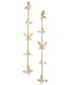 Kate Spade Gold-tone Crystal Social Butterfly Linear Earrings In Multi