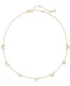 Kate Spade Gold-tone Crystal Social Butterfly Station Necklace, 17" + 3" Extender In Gold