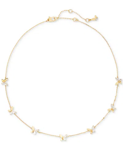 Kate Spade Gold-tone Crystal Social Butterfly Station Necklace, 17" + 3" Extender