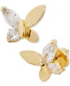Kate Spade Gold-tone Cubic Zirconia Butterfly Stud Earrings In Gold