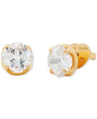 KATE SPADE GOLD-TONE CUBIC ZIRCONIA FLOWER STUD EARRINGS