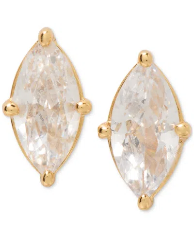 Kate Spade Gold-tone Cubic Zirconia Marquise Stud Earrings In Clear,gold