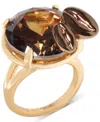 Kate Spade Gold-tone Cubic Zirconia Martini Statement Ring In Champagne