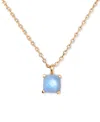 Kate Spade Gold-tone Cubic Zirconia Pendant Necklace, 16" + 3" Extender In Blue Gold.