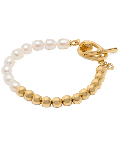 Kate Spade Gold-tone Freshwater Pearl Beaded Flex Bracelet