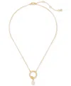Kate Spade Gold-tone Freshwater Pearl Pendant Necklace, 18" + 3" Extender
