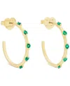 Kate Spade Gold-tone Hint Of Shimmer Small Hoop Earrings, 1" In Emerald