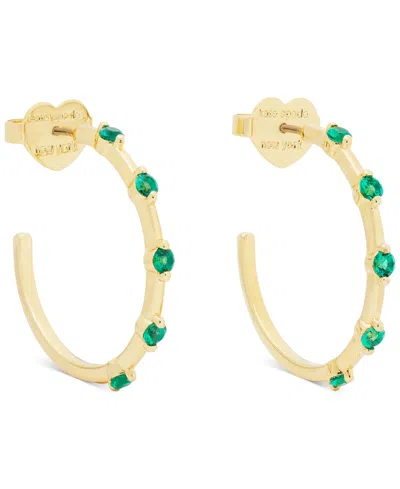 Kate Spade Gold-tone Hint Of Shimmer Small Hoop Earrings, 1" In Emerald