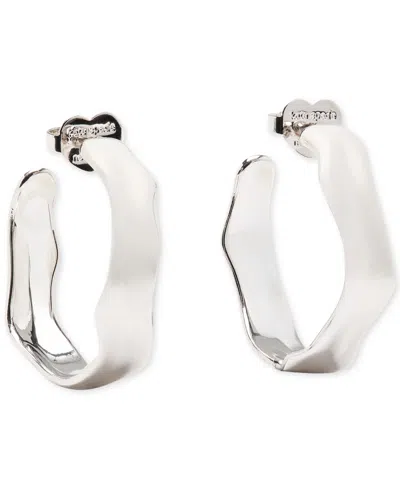 Kate Spade Gold-tone Huggies Earrings In Silver