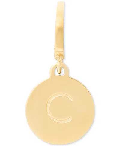 Kate Spade Gold-tone Initial Polished Disc Charm Pendant In Gold C