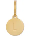 Kate Spade Gold-tone Initial Polished Disc Charm Pendant In Gold L