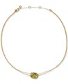 Kate Spade Gold-tone Interlock Pendant Necklace, 16" + 3" Extender In Green