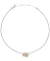 Kate Spade Gold-tone Interlock Pendant Necklace, 16" + 3" Extender In Silver