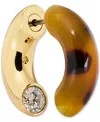 Kate Spade Gold-tone Interlock Tortoise Huggie Earrings In Brown