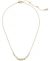 KATE SPADE GOLD-TONE LOVE YOU, MOM CRYSTAL NECKLACE, 16" + 3" EXTENDER