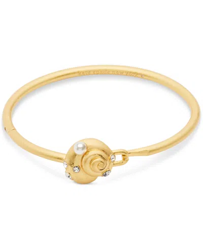 Kate Spade Gold-tone Mixed Stone Shell Bangle Bracelet