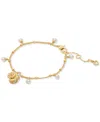Kate Spade Gold-tone Mixed Stone Shell Charm Bracelet