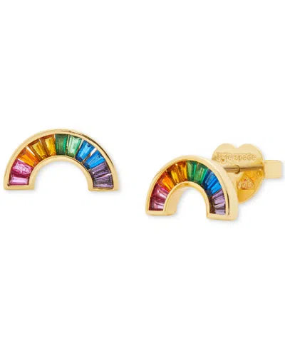 Kate Spade Gold-tone Multicolor Crystal Rainbow Stud Earrings