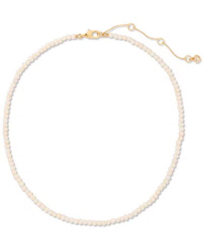 Kate Spade Gold-tone One In A Million Imitation Pearl Necklace, 16" + 3" Extender In Cream,gold