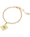 Kate Spade Gold-tone Out Of Office Passport Charm Bracelet In Green Mult