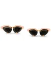 Kate Spade Gold-tone Out Of Office Sunglasses Stud Earrings In Pink Multi
