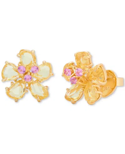 Kate Spade Gold-tone Paradise Flower Stud Earrings In Yellow Gol