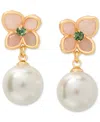 Kate Spade New York Pastel Petals Mixed Stone Flower Drop Earrings In Gold Tone In Multi
