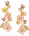 Kate Spade Gold-tone Pastel Petals Linear Earrings In Multi