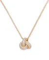 Kate Spade Gold-tone Pave Double Knot Pendant Necklace, 16" + 3" Extender