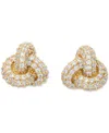 Kate Spade New York Cubic Zirconia Pave Love Knot Stud Earrings In Gold