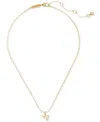 Kate Spade Gold-tone Pave Zodiac Mini Pendant Necklace In Clear,gold