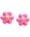 Kate Spade Gold-tone Petal Puff Floral Stud Earrings In Pink