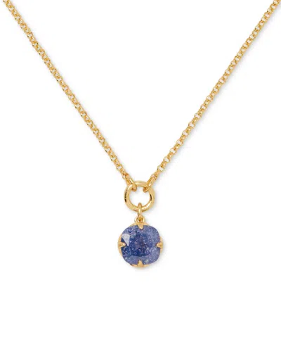 Kate Spade Gold-tone Pop Of Joy Spade Flower Pendant Necklace, 16" + 3" Extender In Dark Navy