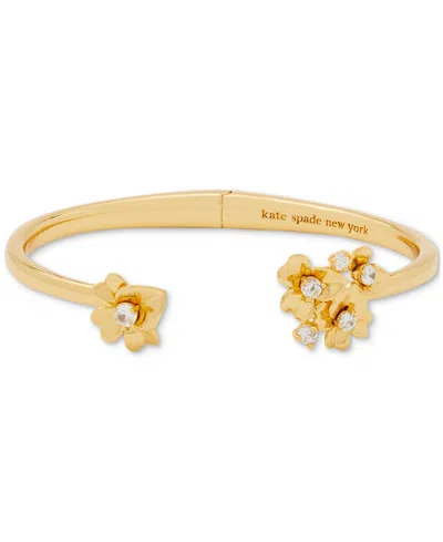 Kate Spade Gold-tone Precious Pansy Cuff Bracelet In Gold.