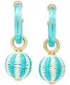 Kate Spade New York Feeling Bubbly Raffia Drop Hoop Earrings In Aqua Multi