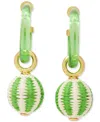 Kate Spade New York Feeling Bubbly Raffia Drop Hoop Earrings In Green. Mul