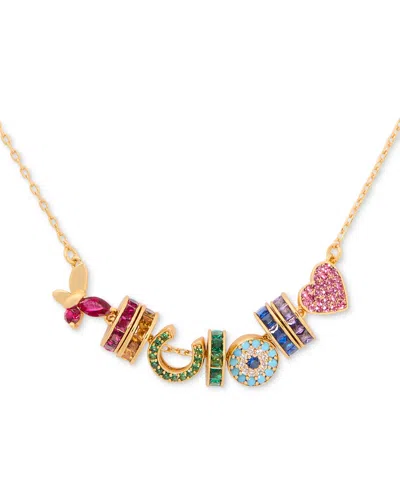 Kate Spade Gold-tone Rainbow Joy Charm Necklace, 16" + 3" Extender In Multi