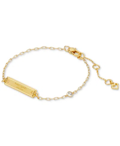 Kate Spade Gold-tone Sam Icon Bar Bracelet In Clear,gold