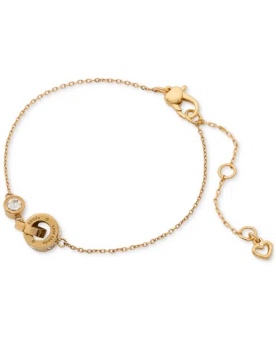 KATE SPADE GOLD-TONE SET-IN STONE INTERLINK BRACELET