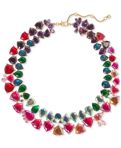 Kate Spade Gold-tone Shine Me Up Two Row Necklace, 18" + 3" Extender In Multi