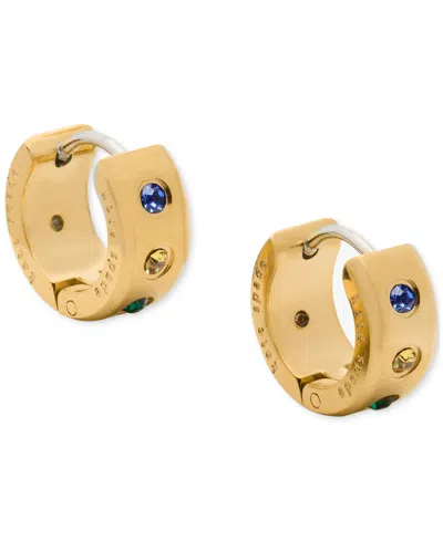 KATE SPADE SMALL PAVE CHUNKY HUGGIE HOOP EARRINGS, 0.5"