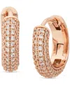 Kate Spade Gold-tone Small Pave Huggie Hoop Earrings, 0.62" In Gold
