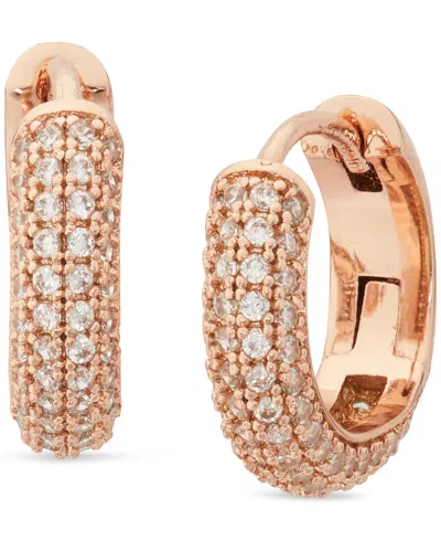 Kate Spade Gold-tone Small Pave Huggie Hoop Earrings, 0.62"