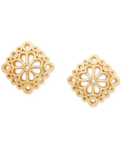 Kate Spade Gold-tone Spade Flower Lace Stud Earrings