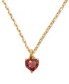 Kate Spade Gold-tone Stone Heart Pendant Necklace, 16" + 3" Extender In Red Multi