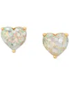Kate Spade Gold-tone Stone Heart Stud Earrings In Opal Glitt